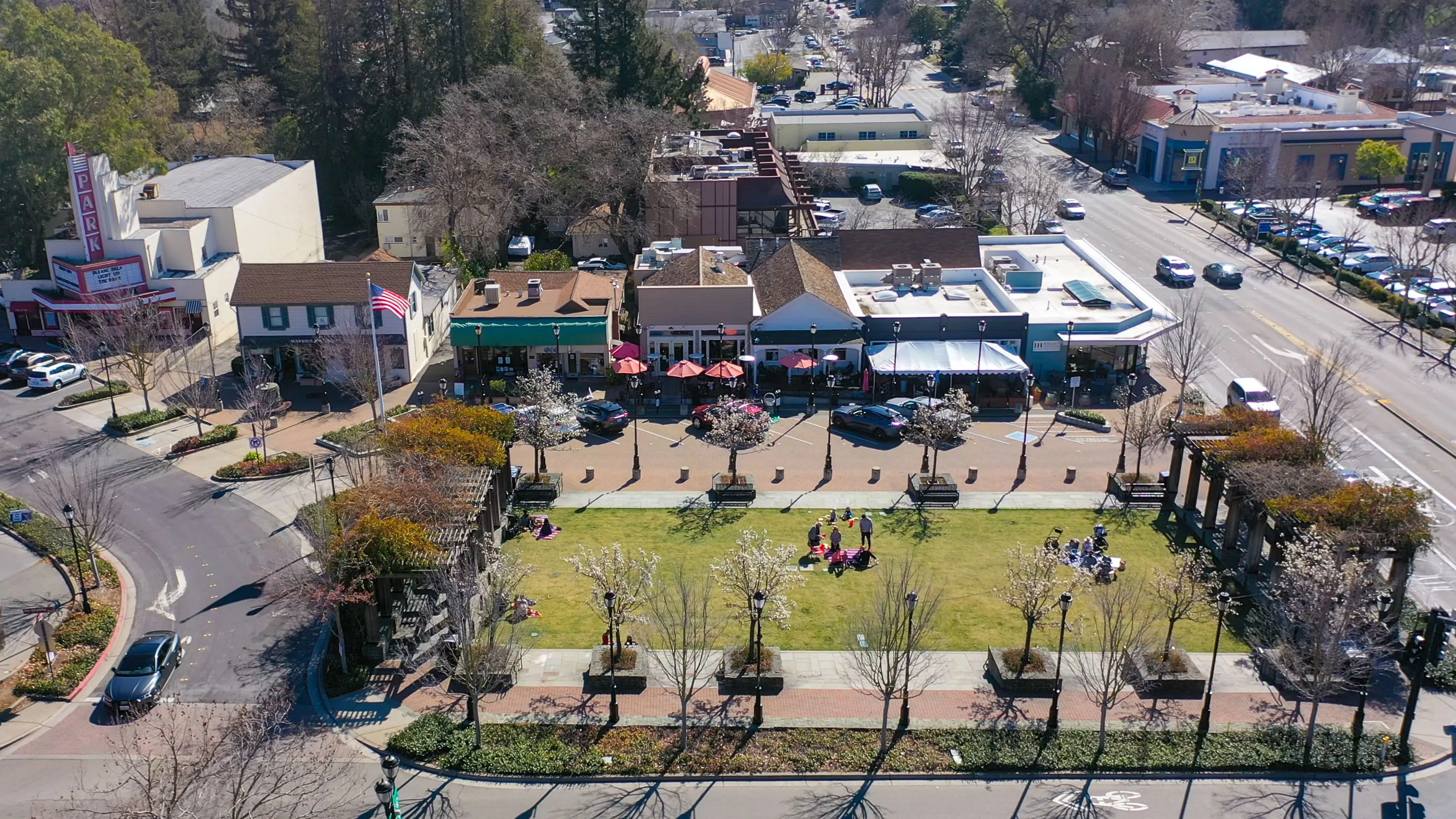 An aerial view of Downtown Lafayette