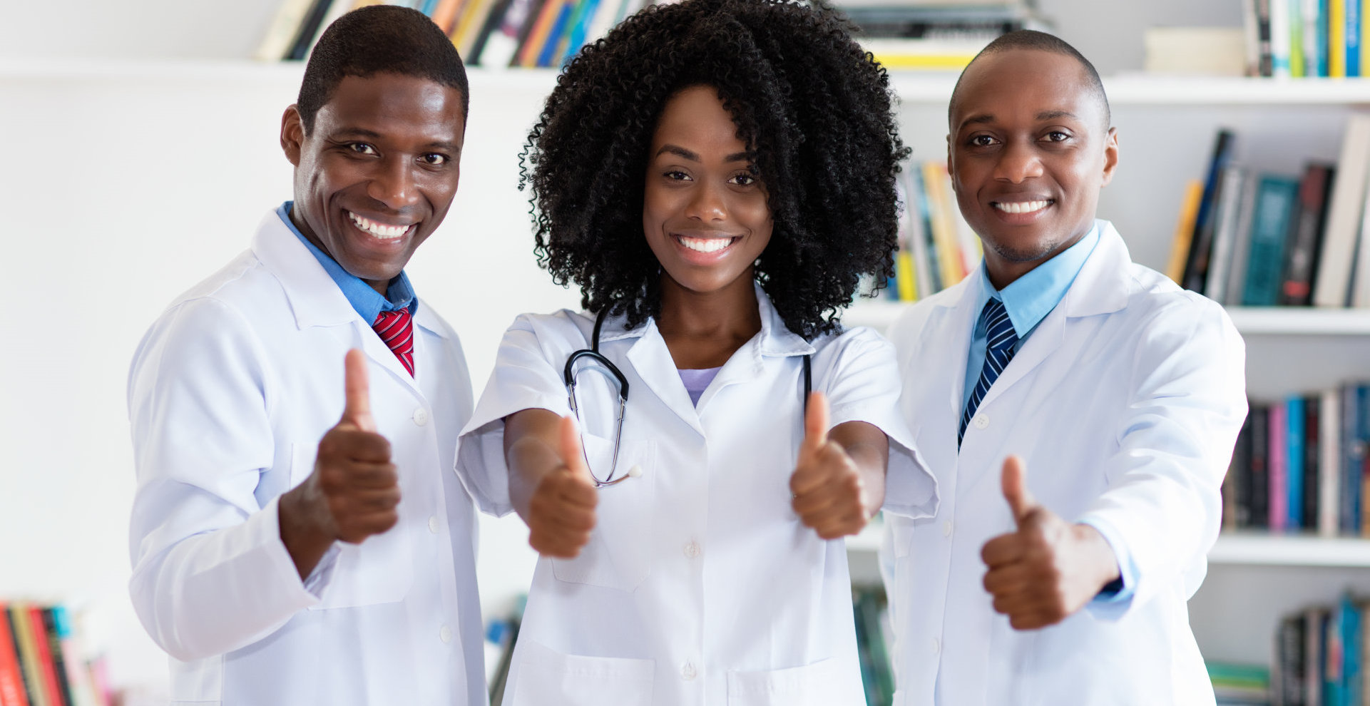 healthcare staff giving thumbs up