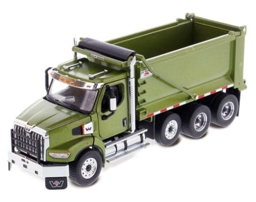 Western Star Tandem Dump Truck with Pusher Axle in Metallic Olive Green