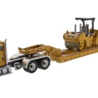 Caterpillar CT660 Day Cab with XL 120 Low-Profile HDG Lowboy Trailer and Cat CB-534D XW Vibratory Asphalt Compactor - Core Classics Series