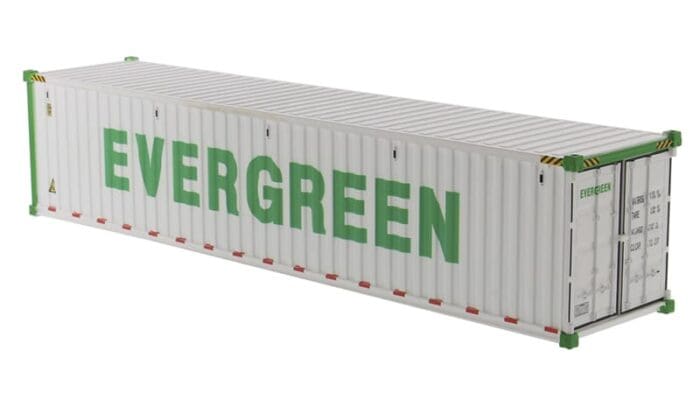 A white container with the word evergreen on it.