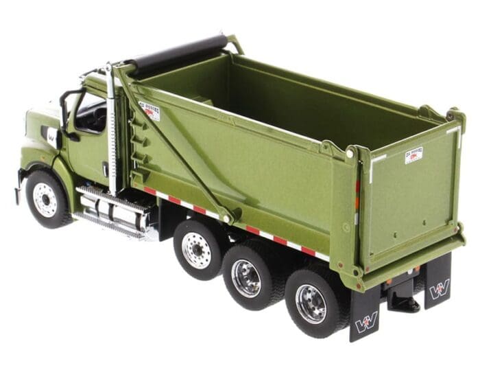 Western Star Tandem Dump Truck with Pusher Axle in Metallic Olive Green