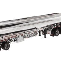 Kenworth T880S SBFA Tandem Day Cab in Red with Pusher Axle and Heil FD9300/DT-C4 Petroleum Tanker Trailer in Chrome - Image 3