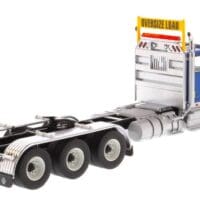 A semi truck with the trailer is parked.
