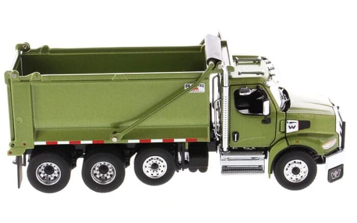 Western Star Tandem Dump Truck with Pusher Axle in Metallic Olive Green